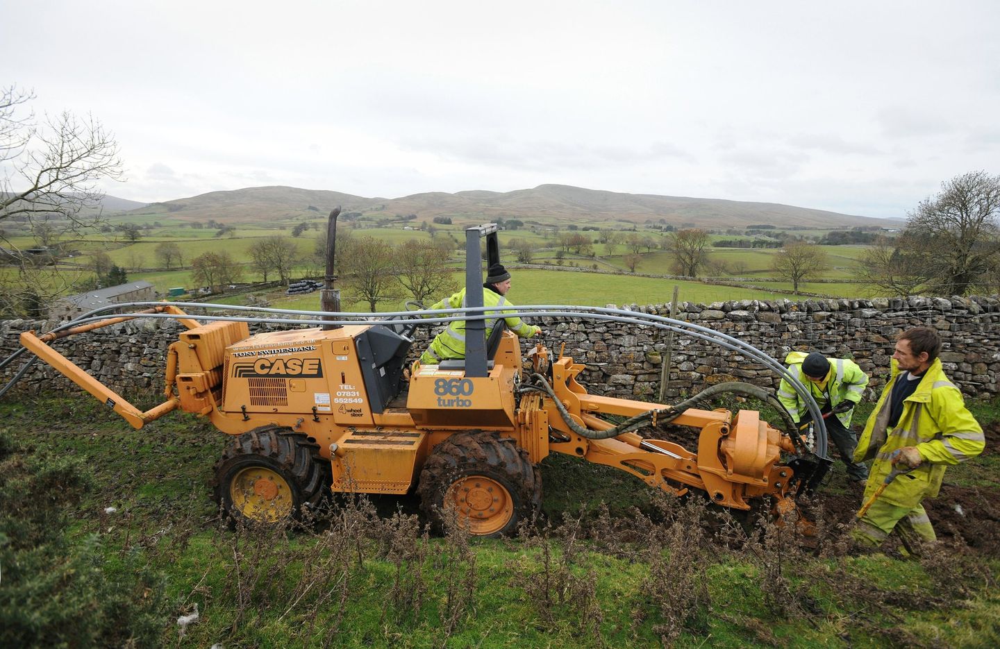 Broadband engineers at Fell End, Cumbria